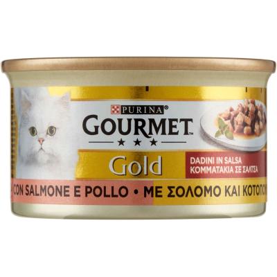 GOURMET GOLD SALM/POLLO DADINI GR.85