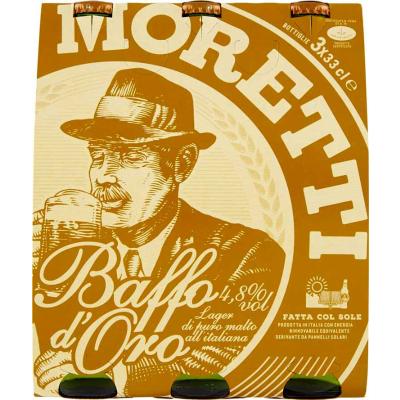 MORETTI BAFFO ORO BIRRA CL.33X3     4,8°