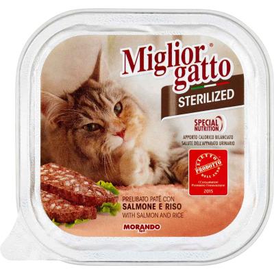 MIGLIORGATTO STER. SALM/RISO GR100