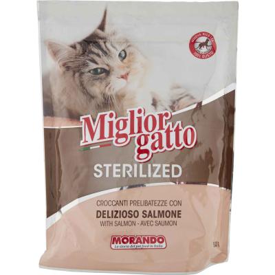 MIGLIORGATTO CROC. STER. SALMONE GR.800