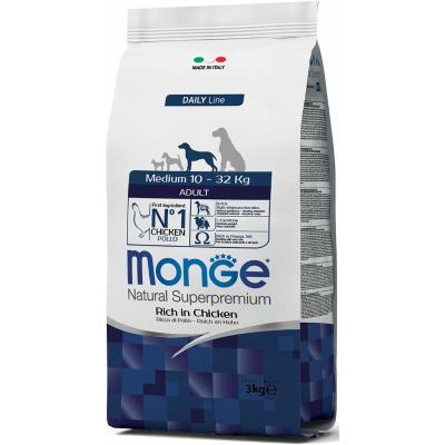 MONGE DOG MEDIUM ADULT POLLO KG3*