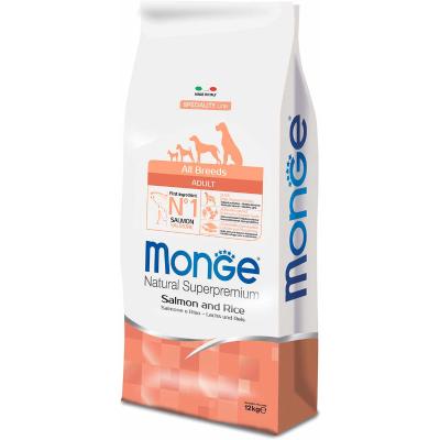 MONGE DOG ALL BREEDS SALMONE RISO KG12