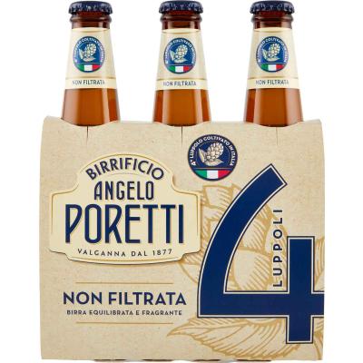 PORETTI 4 LUPPOLI BIRRA NON FILT CL.33X3
