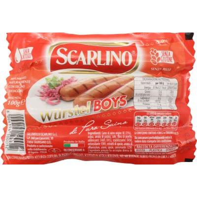 SCARLINO WURSTEL PURO SUINO PZ4 GR100